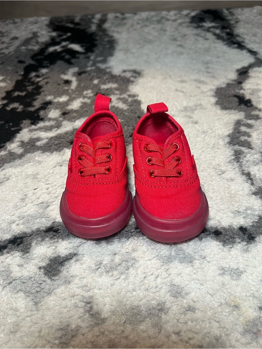 Vans Kids All-Red Canvas Lace-Up Sneakers